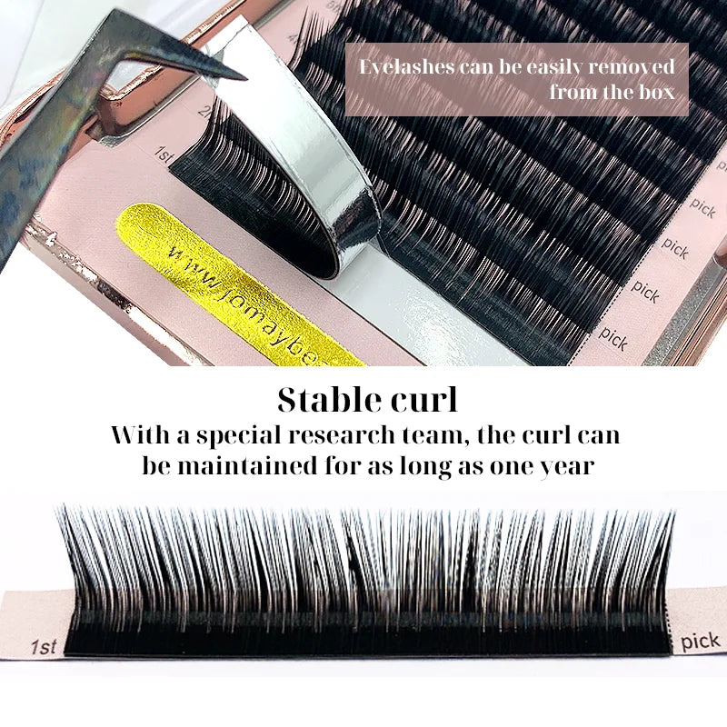 L Curl Eyelash Extensions Mix 8-16mm Mink False Lashes for Dramatic Eye Makeup