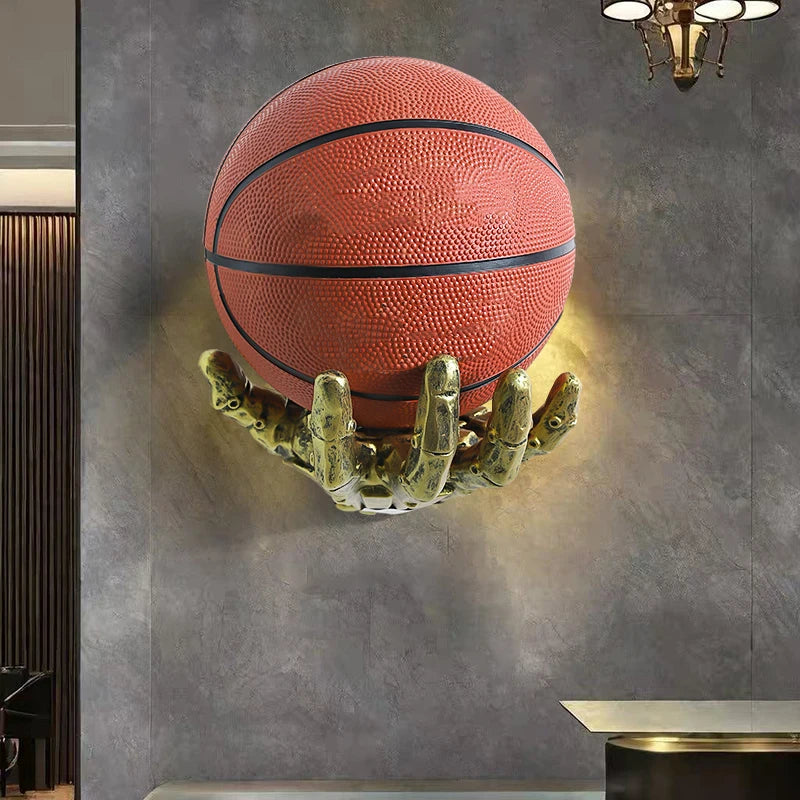 Robotic Arm Basketball Football Wall Mount Storage Rack Home Living Room Decor