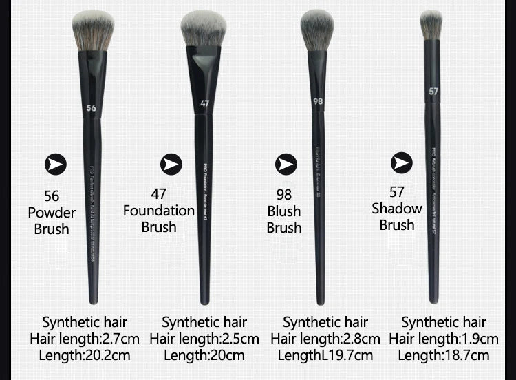 2PCS Makeup Brush Set - Synthetic Hair Face Eye Powder Foundation Blending Tools