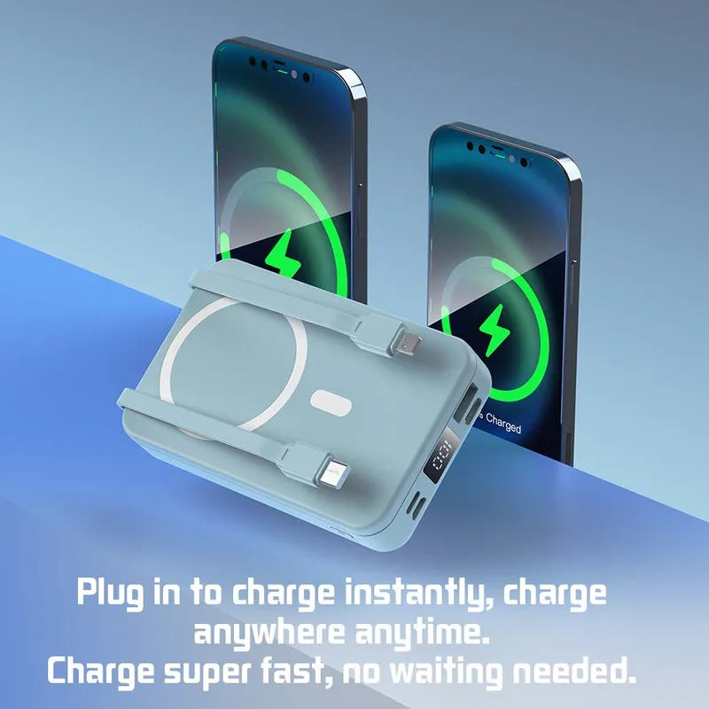 10000mAh Magnetic Wireless Power Bank with Fast Charging & Portable Stand