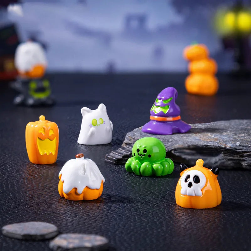 Halloween Pumpkin Ghost Spider Resin Pendants Set for DIY Jewelry & Decorations – Multi-Color Variants