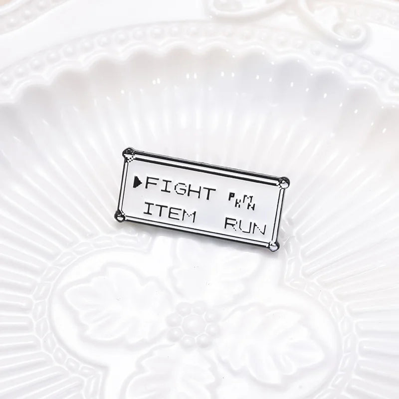 Anime Game Enamel Pin Rectangular Text Brooch Badge Jewelry Gift for Friends