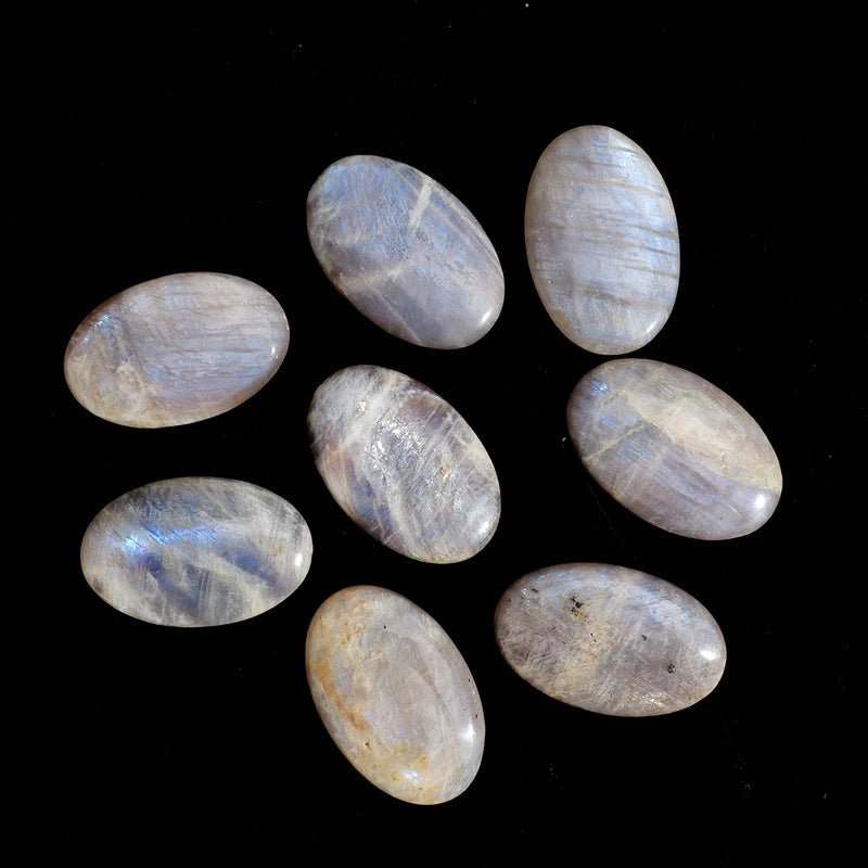 Natural Blue Moonstone Crystal Palm Stone for Energy Healing & Yoga