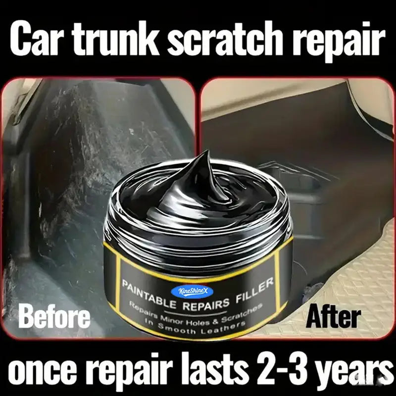 Car Scratch Remover Wax - Plastic, Leather & Paint Repair Filler with Sponge