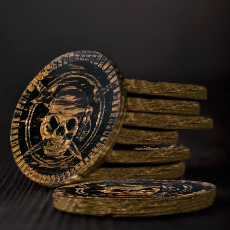 Pirate Coins Set for Kids Halloween Party Favors - Plastic Game Coins, 20-60 Pieces