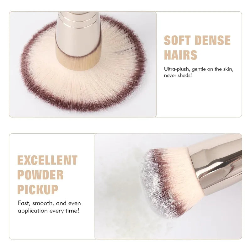 Dual Ended Makeup Brush for Foundation, Concealer & Blush with Travel Pouch