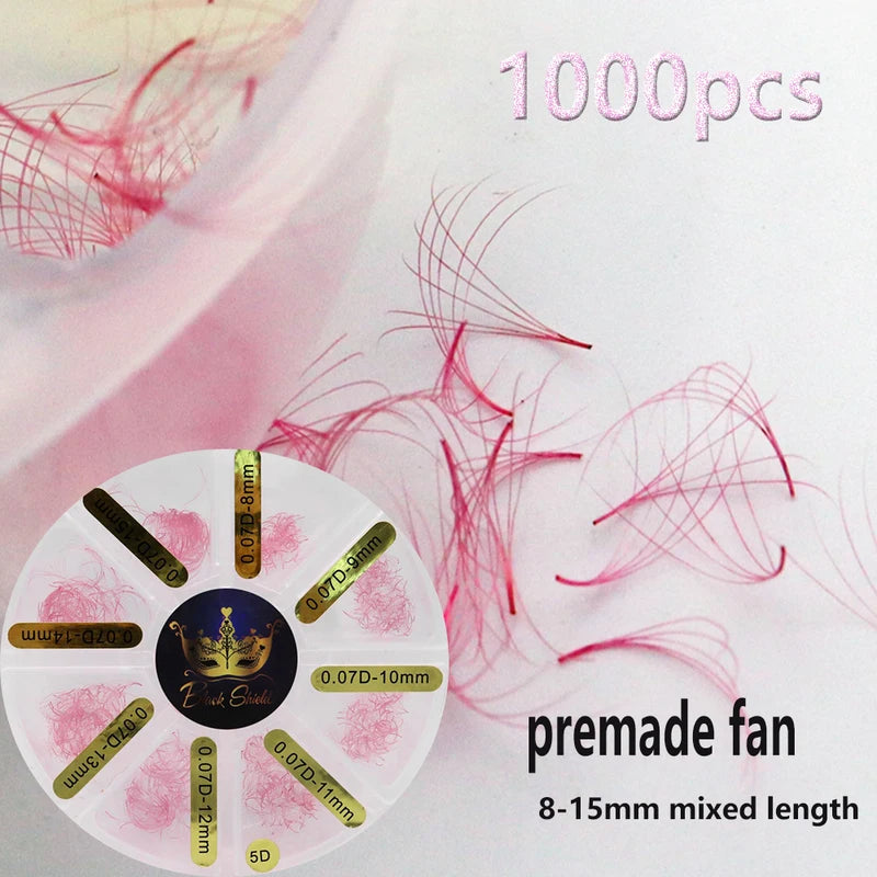 Colorful Premade Volume False Eyelash Extensions 5D Faux Mink Fans for Professional & Beginner Use