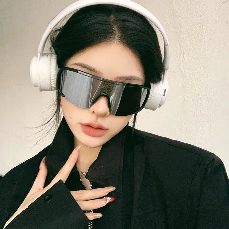 Y2K Style Cycling Sunglasses Windproof Retro-Reflective Road Riding Sport Glasses