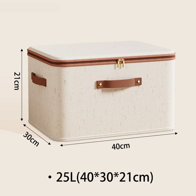 Heavy-Duty Hard-Shell Zipper Storage Organizer with Lid for Household Clothes and Toys