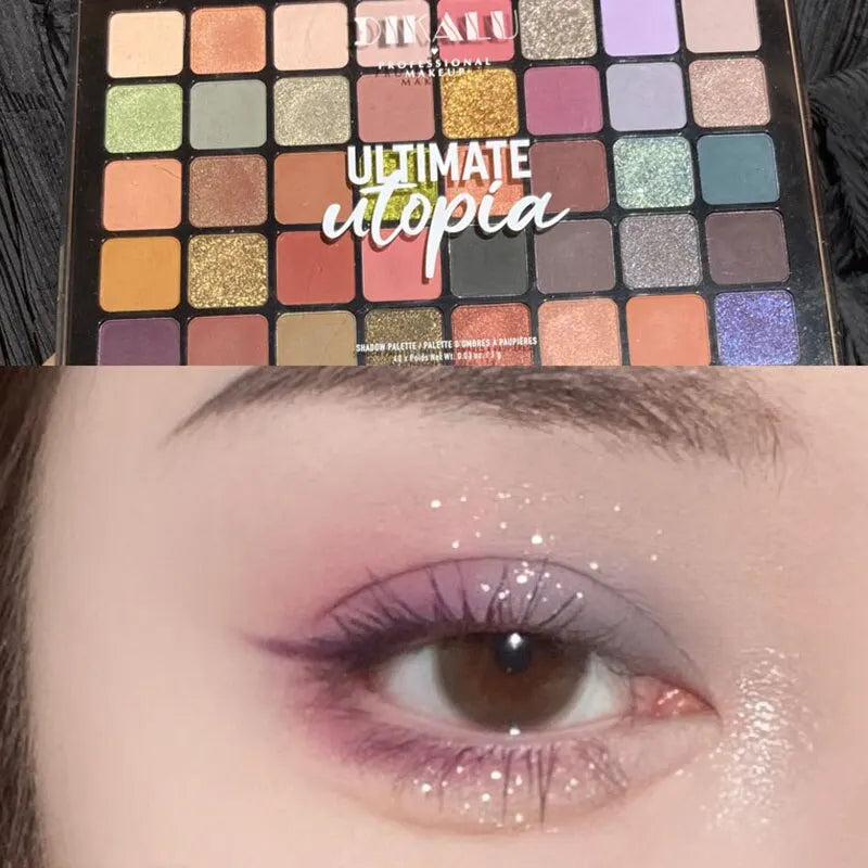 40-Color Eyeshadow Palette with Matte and Glossy Finishes - Vibrant Multi-Color Makeup Set