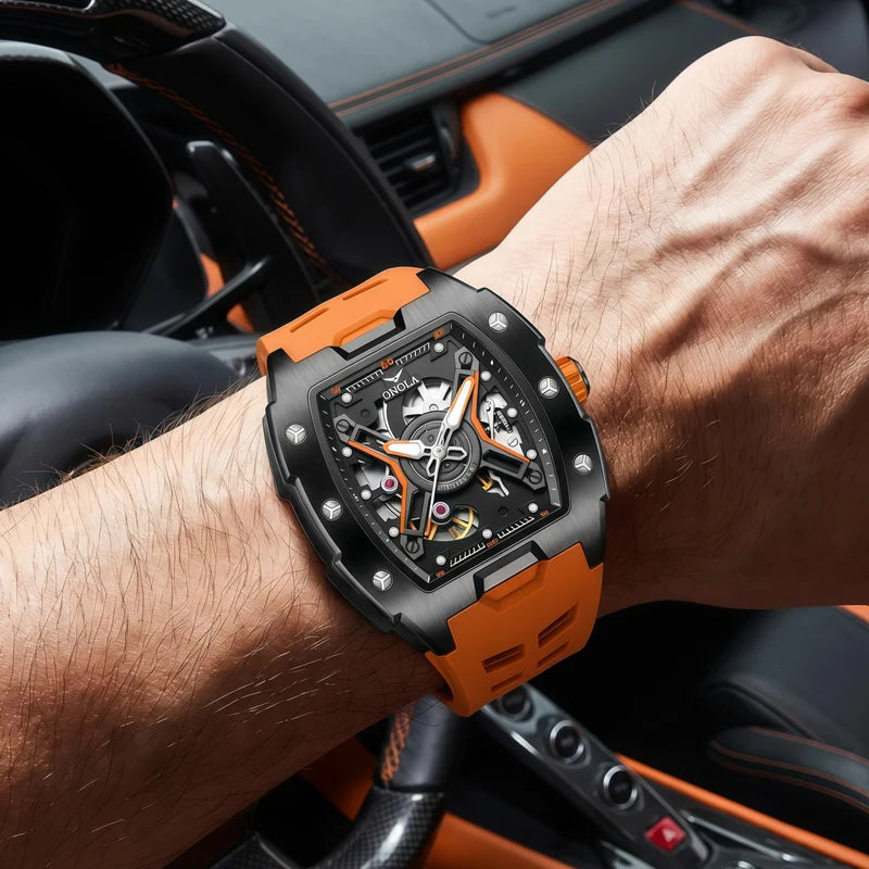 Automatic Mechanical Watch for Men Waterproof Silicone Strap - ONOLA