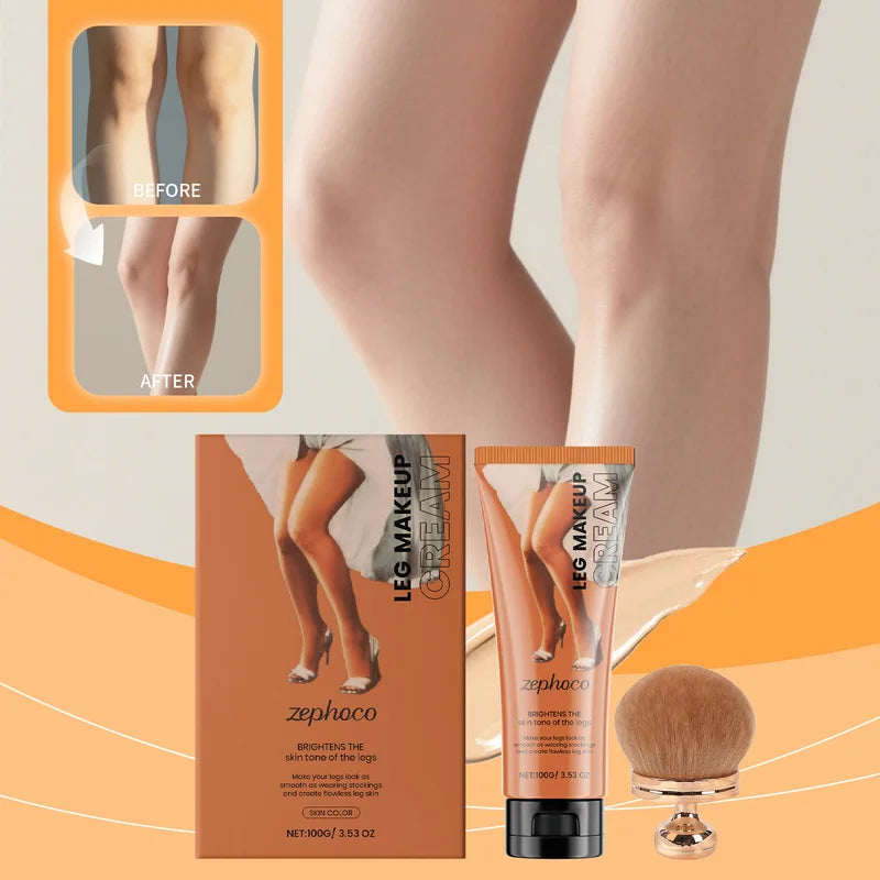 Waterproof Full Coverage Body Foundation with Brush Set for Veins & Scars