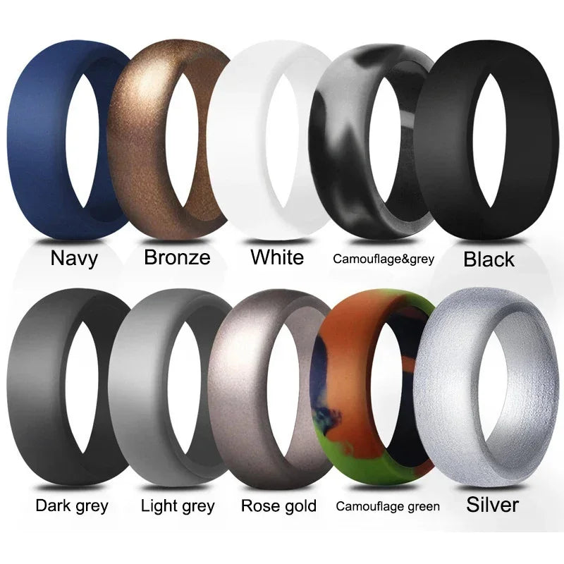 Sports Silicone Finger Rings for Men - Hypoallergenic Flexible Exercise Bands