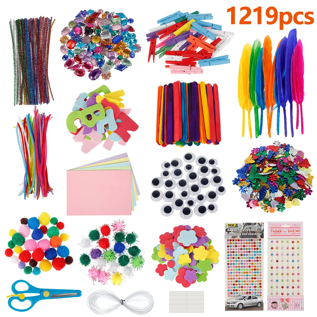 Kids DIY Art Craft Set - Creative Craft Supplies Kit for School & Party