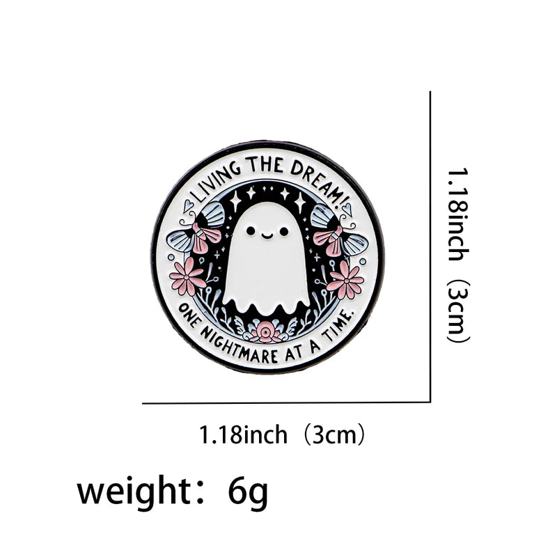 Cartoon Ghost Enamel Pin Halloween Brooch Lapel Pin for Clothing & Accessories