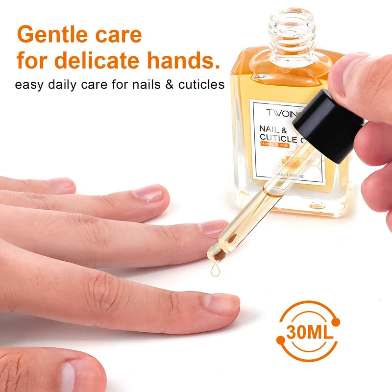Honey Milk Cuticle Oil - 30ml Nail & Cuticle Moisturizer for Dry & Thin Nails