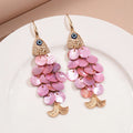 Round Shell Fish-Shaped Dangle Earrings for Women Trendy Jewelry Gift