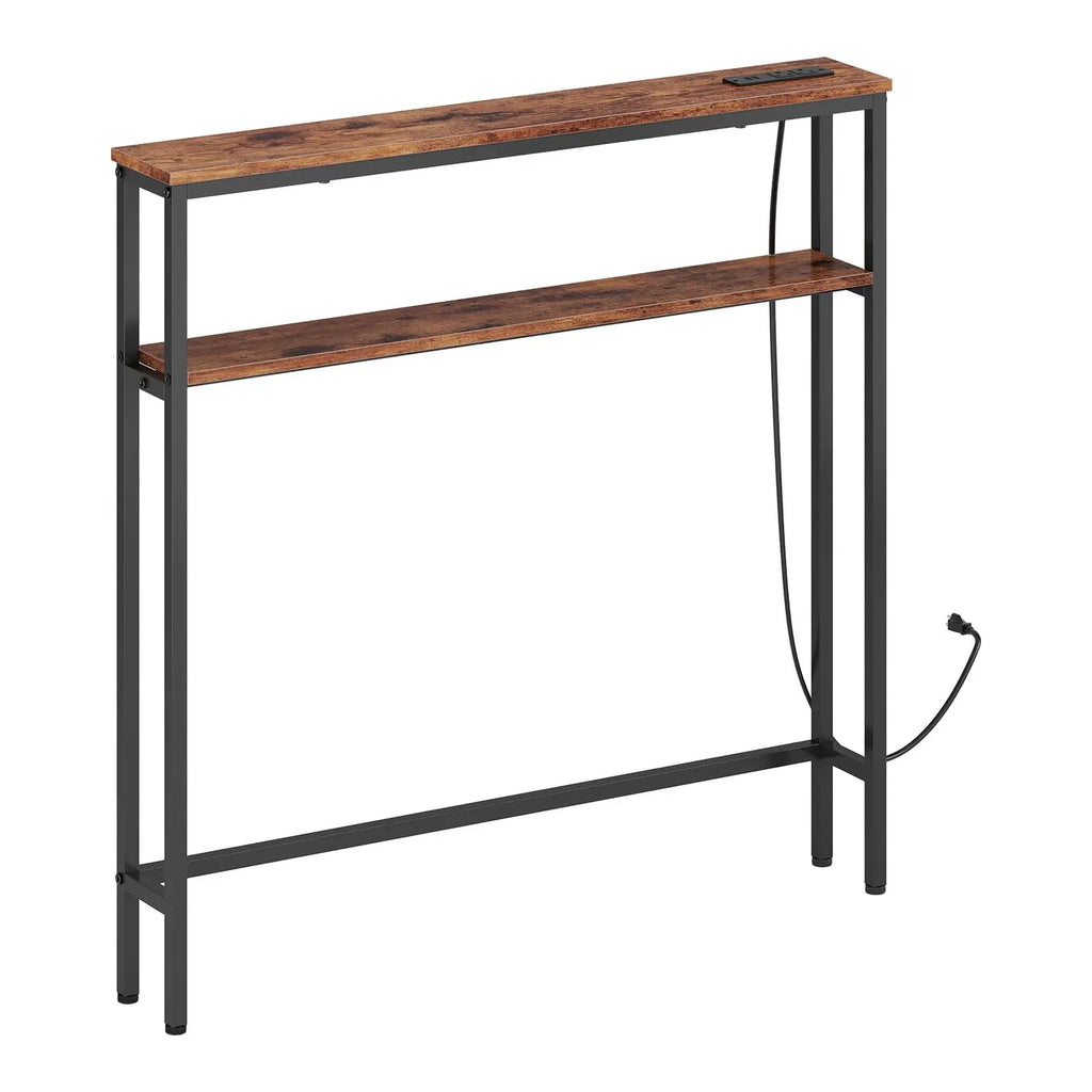 Slim Console Table with Power Outlets and USB-C Charging Station for Living Room