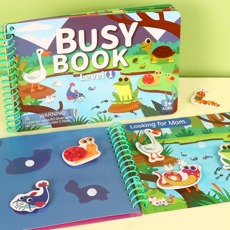 Children Busy Book 4 Themes Sticker Activity Book Educational Montessori Toy