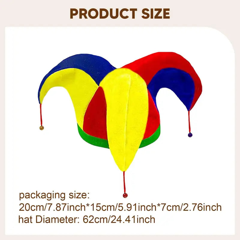 Multicolor Clown Hat for Parties Halloween Costume Accessory