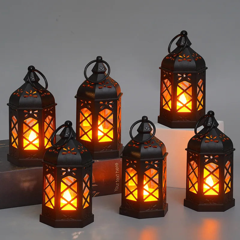 Retro Desktop Wind Lamp - Hexagonal Candle LED Night Light Gift