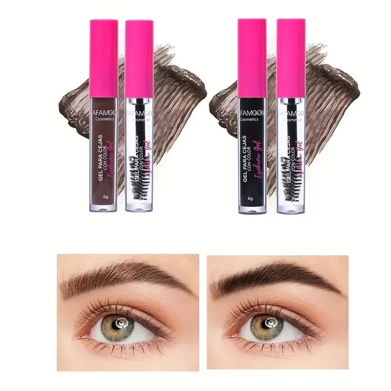 Waterproof Tinted Brow Gel Kit with Clear Brow Glue & Long-Lasting Finish