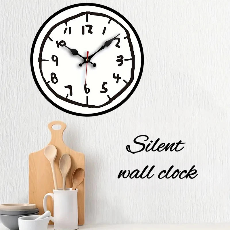 Silent Wooden Wall Clock for Living Room Office Bedroom Home Decor