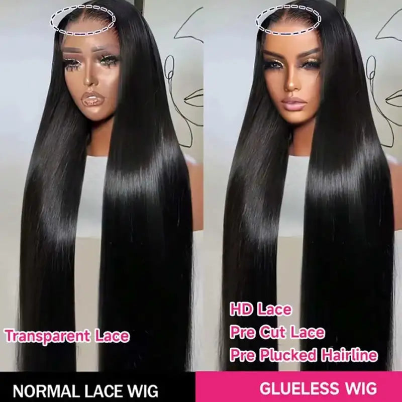 Glueless Lace Front Wig 26-42 Inch Human Hair, Easy Install, No Adhesive, Beginner Friendly