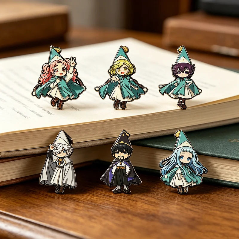 6pc Witch Hat Enamel Pin Set for Cosplay & Magical Accessories