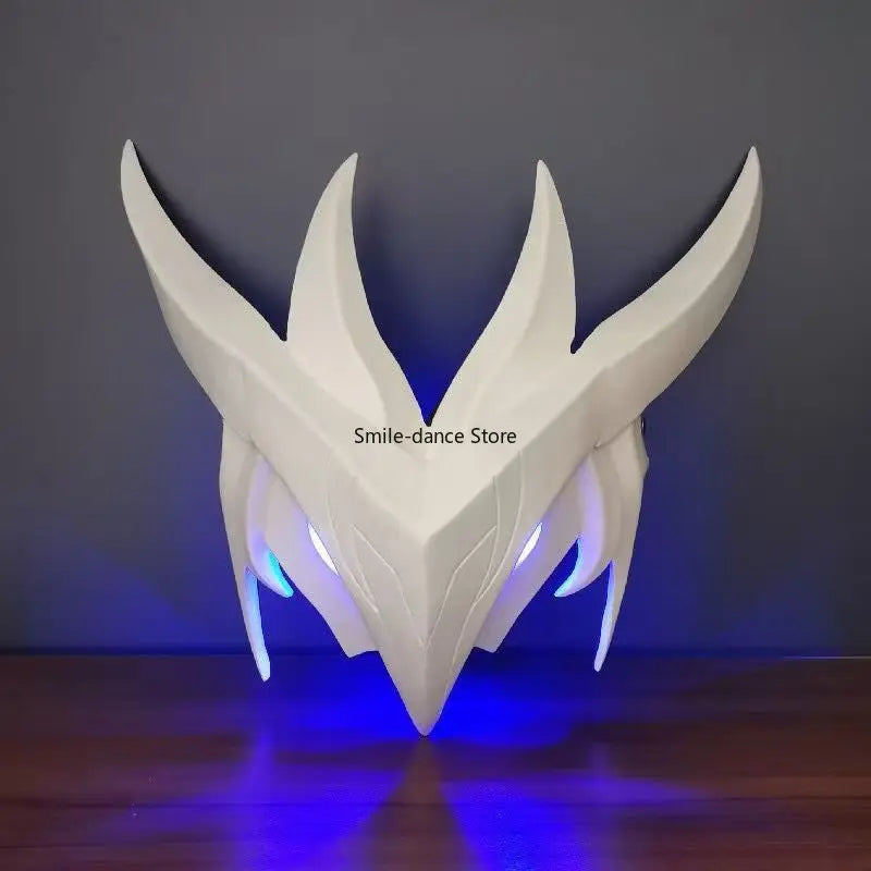 Halloween Yone Mask Cosplay Costume Accessory Resin Luminescent Mask for Game League of Legends