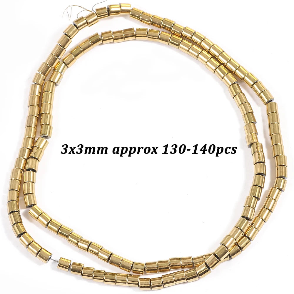 Natural Stone AAA+ Hematite Spacer Beads for Jewelry Making 15''