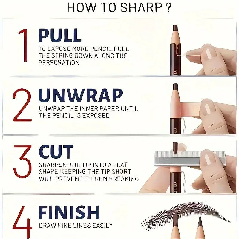 Eyebrow Pencil - Natural Color, Sweat & Smudge Proof, Easy Application