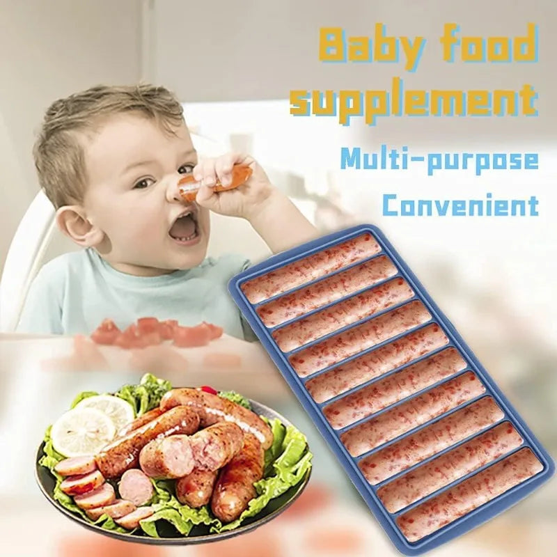 Silicone Ice Stick Tray with Lid - Rectangular Long Ice Mold for Drinks & Snacks