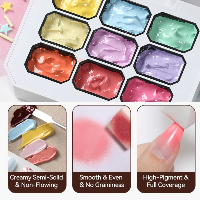 9-Color Gel Nail Polish Set - 4-in-1 Gradient & Art UV LED Soak Off