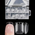 120-Piece Long Almond-Shaped False Nail Set with Semi-Matte Glue-On Tips for DIY Nail Art