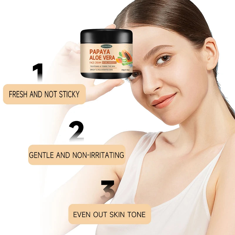 Papaya Aloe Face Moisturizer with Collagen for Anti-Aging & Skin Nourishing