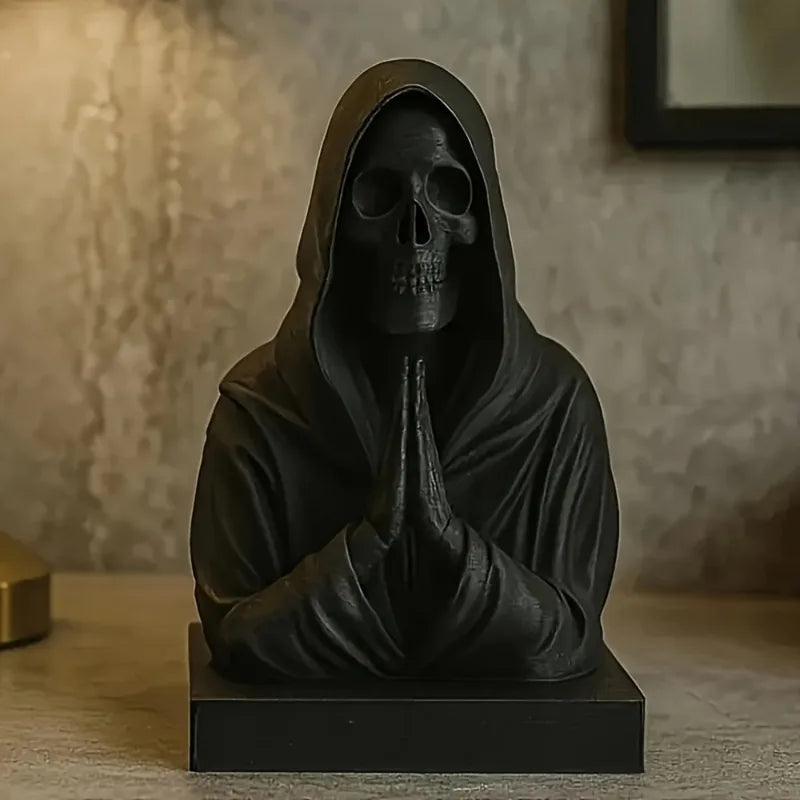 Gothic Skull Decor - Black Death Skull Art for Halloween & Study Rooms