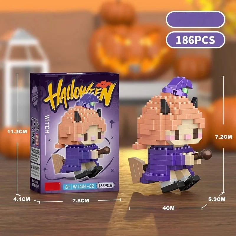 Halloween Pumpkin Mini Building Blocks Toy for Kids & Decoration