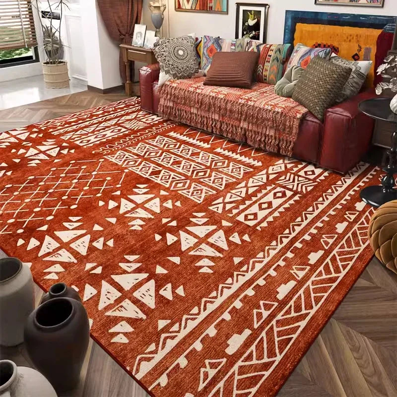 Large Bohemian Floral Area Rug for Living Room and Bedroom - Ethnic Style Carpet