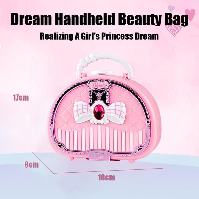 Kids Makeup Toy Set with Mirror Pretend Play Cosmetic Kit - Washable & Safe