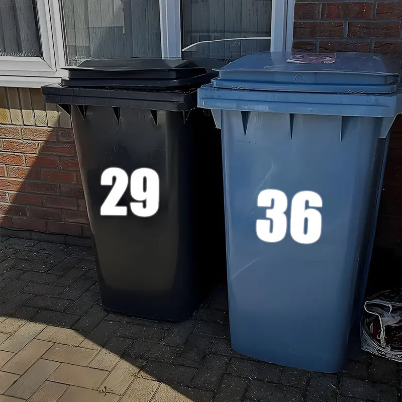 3-Pack Reflective Vinyl Bin Stickers Waterproof Self-Adhesive Decals for Dumpster Garage Office Parking