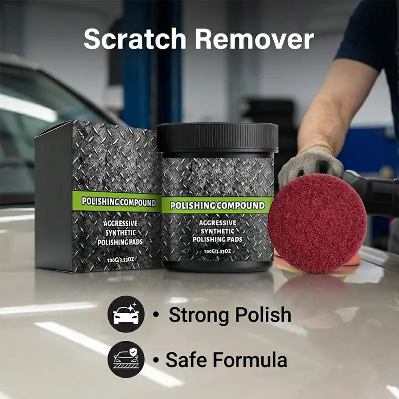 Car Polishing Paste Set for Scratch Removal & High Gloss Finish - Includes Sponge