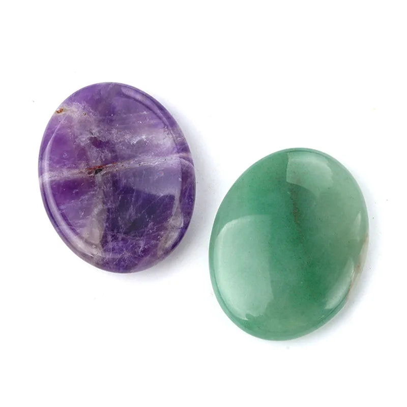 Natural Crystal Amethyst Oval Worry Stone for Jewelry & Relaxation