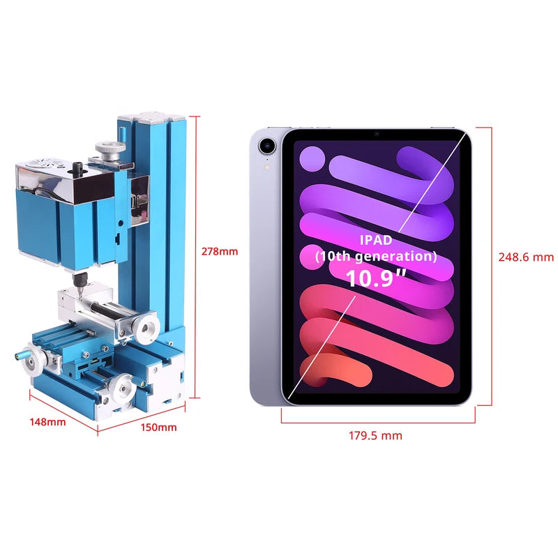 36W Mini Metal Milling Machine with Variable Speed DIY Tool for Wood & Metalworking