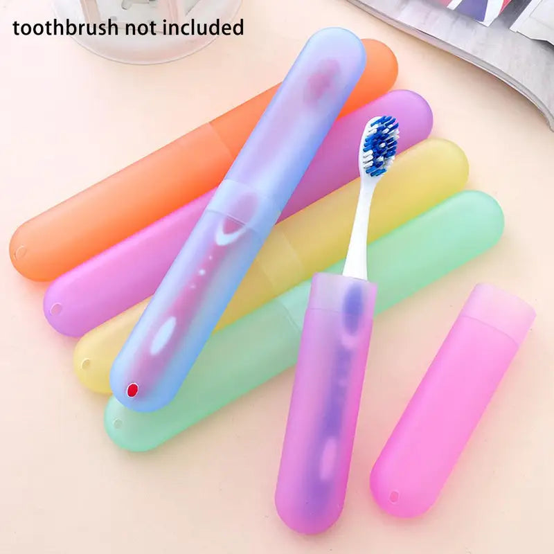 Travel Toothbrush Case Set with Dustproof Protective Cover - Portable Dental Storage