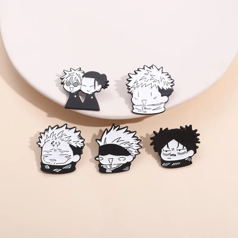 Anime Kawaii Brooch Enamel Pin for Women - Gojo Satoru & Geto Suguru Badge Jewelry Gift