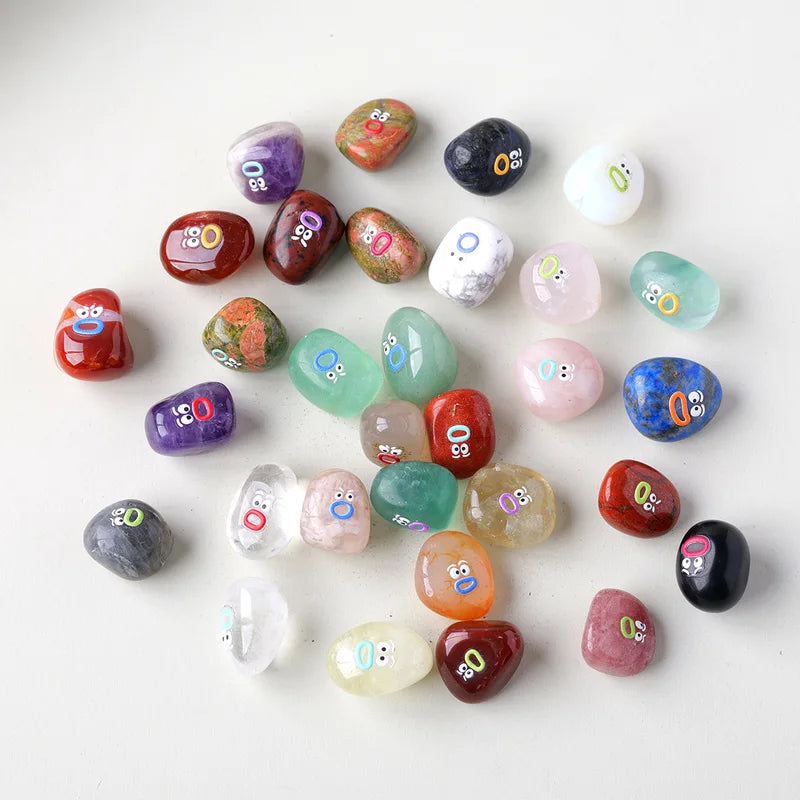 10pcs Natural Crystal Tumbled Stones for Crafts & Home Decor - Small Gift Set