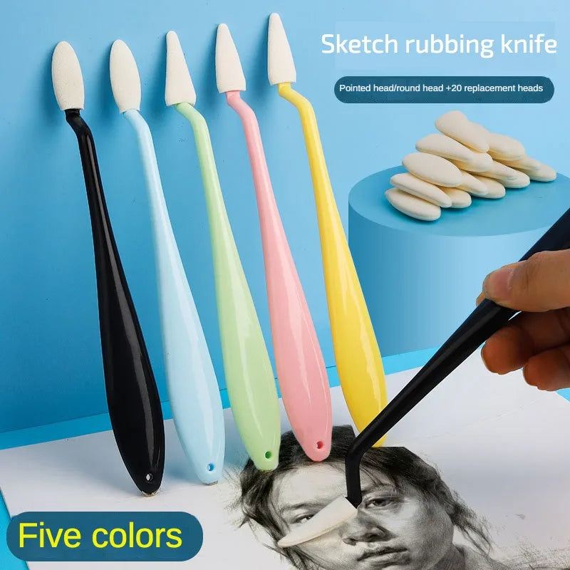 2-Piece Sketching & Drawing Tool Set with Sponge Balls - Art & Craft Supplies