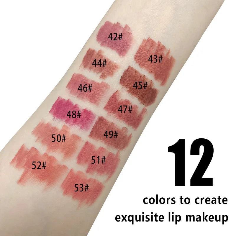 Matte Lip Liner Pencil Set - Waterproof & Long-Lasting Lip Makeup Kit