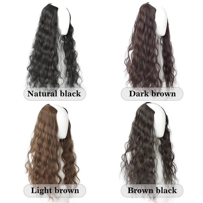 Wavy Synthetic Hair Extension Wig for Women - Long Curly Water Ripple Style